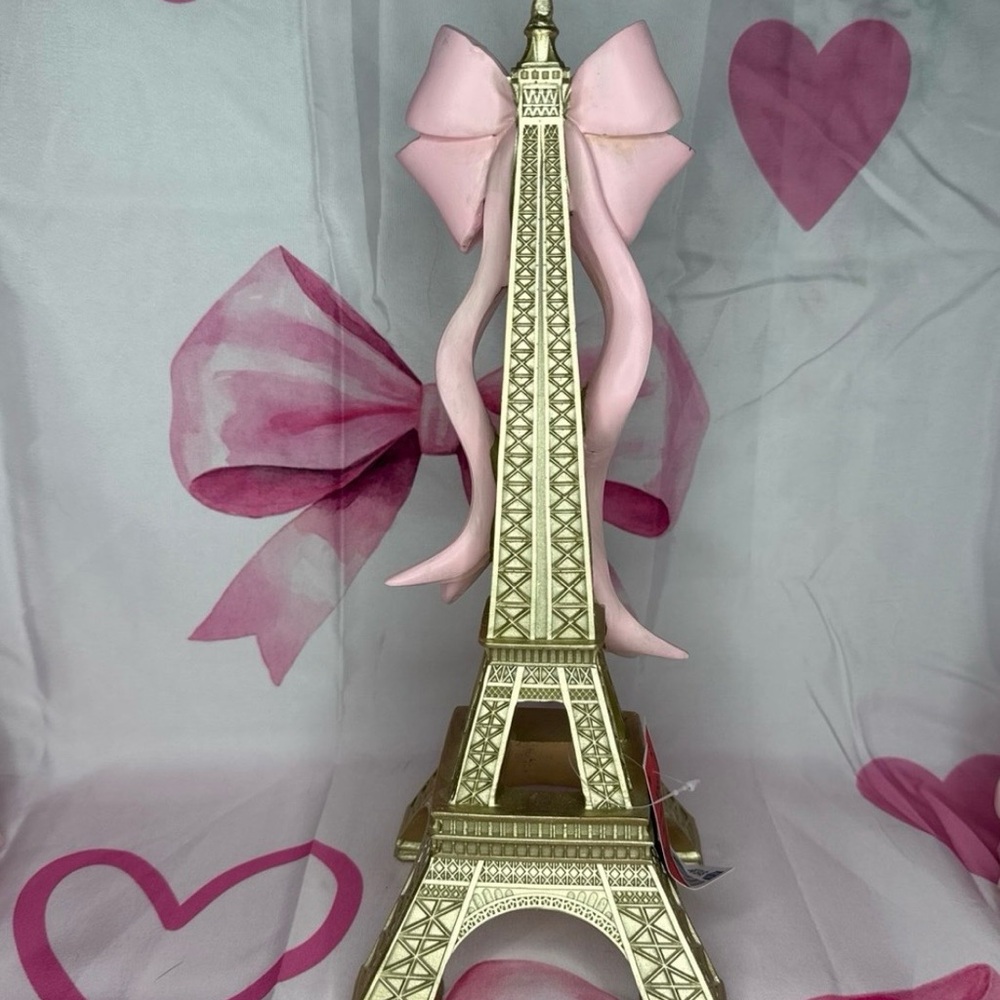 New Beautiful Eiffel Tower with Light Pink Bow - Picture 3 of 4